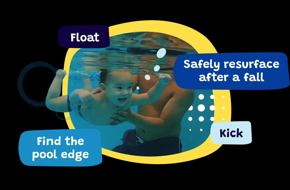 Baby enjoying a swim lesson