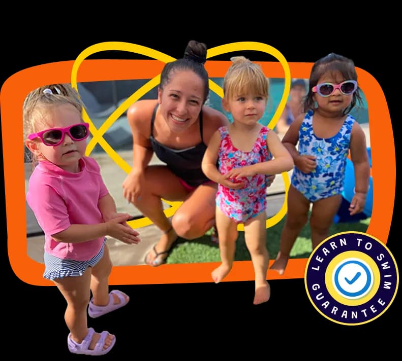 Baby enjoying a swim lesson